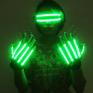 Có thể sạc lại <span class=keywords><strong>Led</strong></span> Laser hiển thị găng tay và kính hiệu suất sân khấu đạo cụ cho Đảng KTV thanh nhựa cho giáng sinh và năm mới - Product Image 5