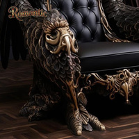Fauteuil d'appoint américain de luxe fait à la main en bois massif traditionnel personnalisé avec un design artistique élégant en forme d'aigle pour villa