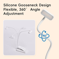 Lampe de lecture LED à pince flexible, réglable, rechargeable, écologique, blanc chaud, intensité variable, anti-éblouissement, haute luminosité, portable