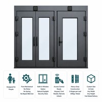 Puerta Batiente Industrial de Acero Galvanizado con Aislamiento Térmico y Tirador Plano para Fábrica, Taller o Estructura Metálica