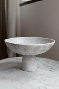 Cuenco decorativo clásico de mármol y piedra Natural, cuencos contemporáneos para el hogar, fruta, mármol blanco, tallado - Product Image 3