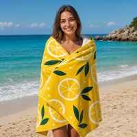 Cotton Beach Towel with Custom Logo Digital Print Quick Dry Soft Absorbent 100% Cotton Large for Pool Travel