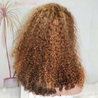 Peluca de Cabello Humano Vietnamita Rizado Pixie con Reflejos, Densidad 250%, Frontal Transparente HD 13x4, Pre-Plucked P4/30, SDD