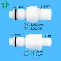 Raccord rapide en plastique JU Acetal 1/4" à barbillons CPC pour tube, pour refroidissement par eau
