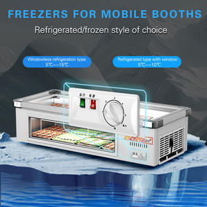 Mini congelador comercial Bar Mesa Carne Comida Refrigerador Vidrio templado Control de temperatura mecánico Encimera de ensalada de aire - Product Image 3