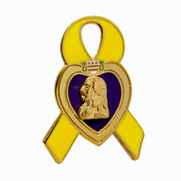 Épinglette en émail personnalisée avec ruban jaune, badge de sensibilisation au VIH/SIDA