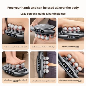 Masajeador de mano de 8 cabezales con 12 niveles de velocidad, recargable por USB, pistola de masaje corporal con motor de cepillo, apagado automático, bajo nivel de ruido - Product Image 2