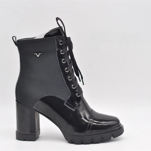 Botines de Tacón Alto Personalizados para Mujer, Botines de Encaje Sexys, Botines de Tacón Alto con Cordones, Botines de Cuero Genuino para Mujer al por Mayor - Product Image 1