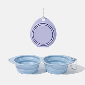 ชามใส่อาหารสุนัขแบบพกพา 2-in-1 ทำจากซิลิโคนทรงกลม ทนทาน กันน้ำ พับเก็บได้ น้ำหนักเบา 0.5 กก. พร้อมห่วงเกี่ยว สะดวกสำหรับพกพา - Product Image 2