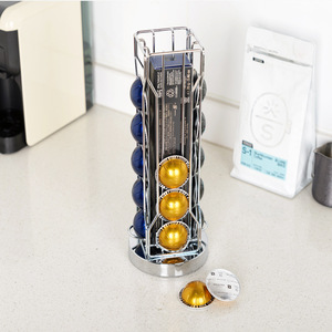 Support de rangement rotatif en métal pour capsules de café, ustensiles et vaisselle de bureau - Product Image 3