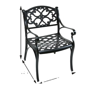 Silla de Comedor de Exterior de Aluminio Fundido de Lujo con Respaldo Acolchado para <span class=keywords><strong>Terraza</strong></span> o <span class=keywords><strong>Bar</strong></span> - Product Image 6