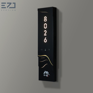 Fabricación de placa de puerta de luz LED de acrílico y acero inoxidable para apartamento, <span class=keywords><strong>hotel</strong></span> u oficina - Product Image 5