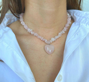Collana 2025 <span class=keywords><strong>pendente</strong></span> Vintage a forma di cuore in acciaio inossidabile a forma di cuore nuovo Design di perline <span class=keywords><strong>acquamarina</strong></span> naturale alla moda - Product Image 3