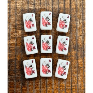 Juego de Fichas de Mahjong Americanas de Imitación de Madera, Grabadas y Pintadas a Mano, con Diseño de Zorro, Oso, Hongo, Flora y <span class=keywords><strong>Fauna</strong></span>, Listo para Enviar - Product Image 3