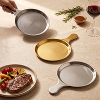 Assiette ronde en acier inoxydable durable de style coréen, écologique, à motif uni, pour restaurants, hôtels, cuisines commerciales, usage domestique