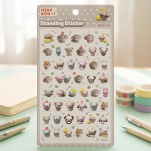 HinaKu 3D Pegatinas Impermeables de PVC con Personajes Coreanos en Poses, Material Escolar para Niños, Decoración Kawaii para Diarios, Distribuidor al por Mayor - Product Image 3