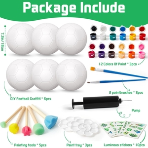Kit de Pintura para Niños, Pinta Tu Propio Balón de Fútbol, 6 Piezas por Set, Material PU, con Bomba, Caja de Color, para Actividades Infantiles - Product Image 2