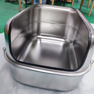 Thép không gỉ mèo xả rác hộp làm sâu sắc thêm bán kèm theo mèo nhà vệ sinh mở xả rác boxs hàng rào cao kích thước lớn chống giật gân - Product Image 4