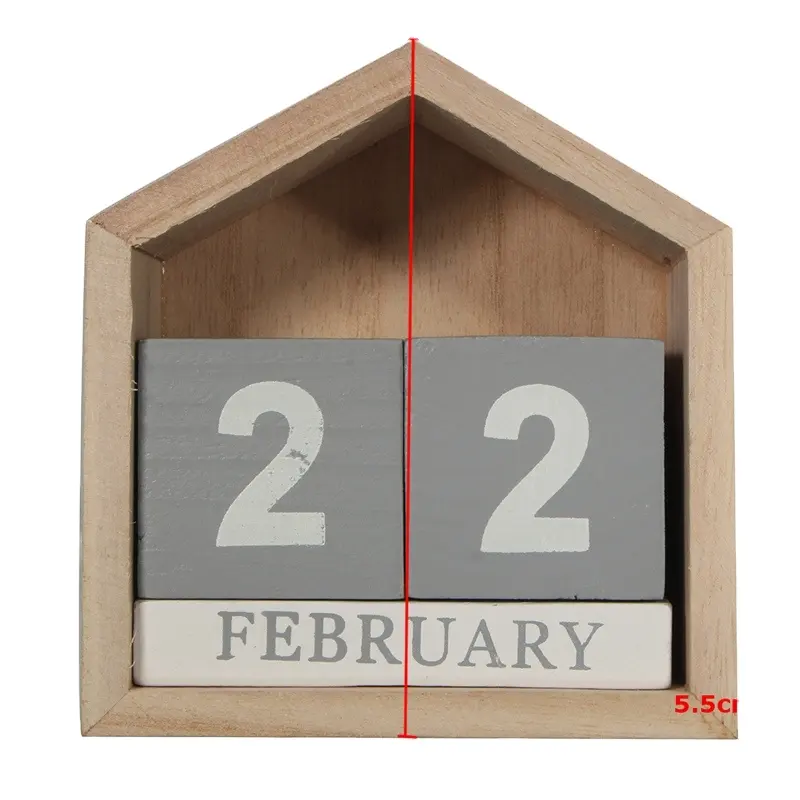 Calendario con forma de casa de diseño Vintage, escritorio de madera, bloque de madera, suministros de oficina para el hogar, decoración artesanal