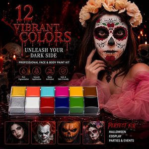 Kit de maquillage SFX pour le visage, ensemble d'effets spéciaux pour le corps, maquillage pour fête d'Halloween, cosplay - Product Image 2