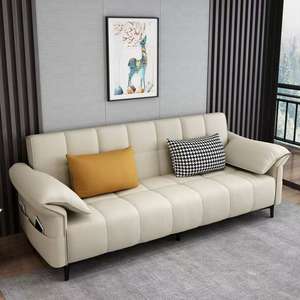 أريكة حديثة بسيطة وفاخرة من القماش التقني، أريكة قابلة للطي تتحول إلى سرير، إطار من الخشب الصلب، تصميم جديد - Product Image 2