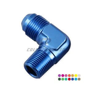 High Performance Aluminum 90 Degree Male 8 AN to 1/2" NPT Forged Fittings