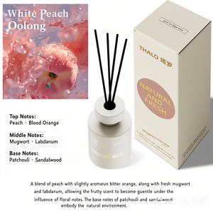 Diffuseur de parfum <span class=keywords><strong>Oolong</strong></span> Pêche Blanche, senteur fruitée florale boisée, parfum d'ambiance naturel pour chambre, salon, décoration, cadeau - Product Image 1