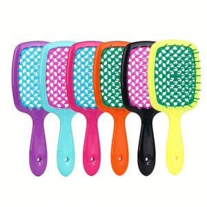 Brosse démêlante personnalisable avec logo, en plastique à mailles alvéolées, pour cheveux mouillés, avec fonction pagaie, brosse de douche ventilée, matériau des poils - Product Image 1