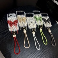 Coque de téléphone à nœud papillon et diamants en promotion pour iPhone 17 16 15 Pro Max, livraison gratuite avec chaîne, accessoires mobiles