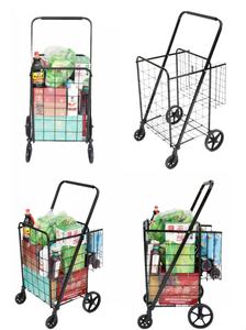 Le chariot de magasinage pliable portable sur mesure de 45 kg, grande capacité, léger, avec volant pivotant - Product Image 6