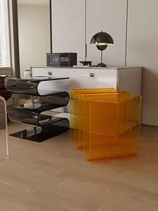 Vente en gros de table basse de chevet en Chine pour le salon scandinave table de chevet en acrylique à <span class=keywords><strong>la</strong></span> mode basse multifonction moderne - Product Image 5