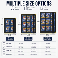 Classeur Premium pour Cartes à Collectionner à 9 Poches, 360 Emplacements, Album de Cartes à Chargement Latéral, Pochette Étanche en Cuir PU pour Rangement de Cartes de Jeu