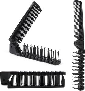 Peine Plegable Portátil al por Mayor de Fábrica, Cepillo Desenredante de Viaje, Peine de Bolsillo Antiestático de Plástico para Mujeres y Hombres - Product Image 1