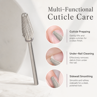Ensemble de forets à ongles professionnels en carbure de tungstène et acrylique argenté, multi-grains, pour manucure, polissage de gel, nettoyage des cuticules et façonnage des ongles