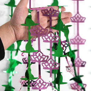 1*2 metros magia mala bruja tema lluvia cortinas Rosa verde bruja sombrero corona fiesta cortina decoración suministros - Product Image 5