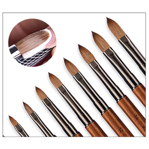 Pinceau de manucure professionnel en poils de vison Kolinsky et bois de santal de luxe pour extension d'ongles en acrylique et gel UV, stylo à cristaux pour nail art - Product Image 3