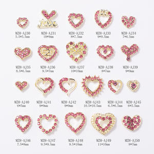 เครื่องประดับรูปหัวใจวันวาเลนไทน์: เล็บอัลลอย, เครื่องประดับโลหะกลวงสีแดงกุหลาบทอง, ของตกแต่ง - Product Image 5