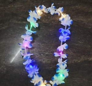 Collares de Flores Luminosos LUYI-LED, Collar de Flores Suaves con Luces, Arcoíris Hawaiano, para Fiestas Tropicales, Carnaval, Graduación, Día de San Valentín - Product Image 4