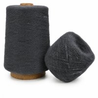 1/14Nm Charcoal Grey Chenille Yak-like Recycled Polyester Vegan Dyed Rugged Fancy Yarn-High Warmth