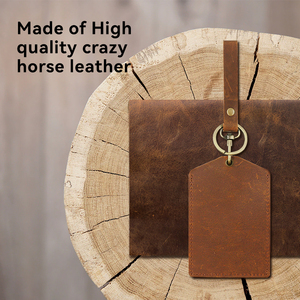 Étiquette de <span class=keywords><strong>bagage</strong></span> de voyage en cuir véritable de haute qualité, élégante et tendance, style Crazy Horse - Product Image 2