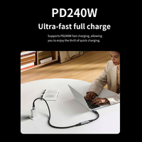Câble USB-C Femelle-Femelle Haute Vitesse avec Blindage en Alliage d'Aluminium et Tressé, Transfert de Données 80 Gbit/s pour Batterie Externe et Ordinateur