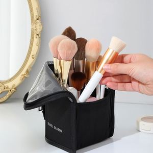 Trousse de maquillage pour femme, sac cosmétique transparent avec fermeture éclair, porte-pinceaux, sac de rangement pour maquillage - Product Image 2