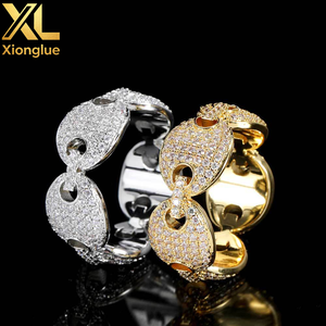 Hot Selling 7mm Width <b>Silver</b> Gold Plated Hop Brass Bling Zircon <b>Rings</b> for Weddings Anniversary Gift Party <b>Men</b> Women - Product Image 6