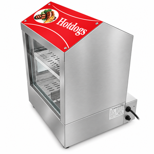 Kabinet Pemanas Hot Dog Listrik Komersial 27L 500W, Penghangat Makanan Stainless Steel untuk Kafe, Restoran, dan Stan Jajanan - Product Image 4