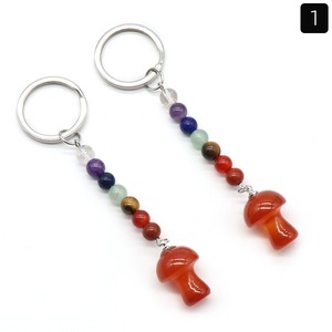 Cogumelo Cristal Keychain Cura Recarregável Gemstone Keyring Esculpido Saco Charme e Jóias Presentes Chaveiros - Product Image 6
