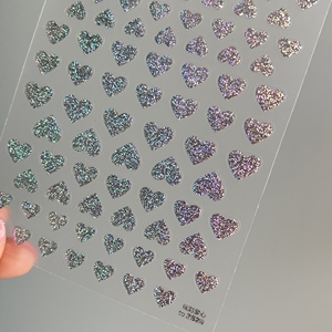 Autoadesivo di arte del chiodo all'ingrosso della fabbrica 5d sticker laser <span class=keywords><strong>glitter</strong></span> heart spots shiny sticker decorazione di arte del chiodo - Product Image 3