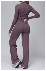 Vêtements de sport pour femmes OEM, vestes de sport, vêtements de gym, vêtements de yoga, leggings évasés de course à pied, pantalons de yoga, ensembles de fitness pour femmes - Product Image 3