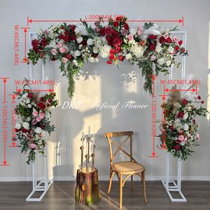 Arche de mariage artificielle à motif floral, décoration de scène, fond de scène moderne de haute qualité, arrangement de fleurs en soie - Product Image 2