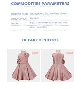 Robe de fête sans manches pour jeunes filles avec accents floraux 3D - Product Image 2