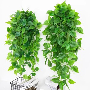 Liangzhou Artificial Pothos <b>Wall</b> Hanging 105cm Long Green Vine Indoor <b>Decorative</b> Plant Silk Flower Bouquet For Home Door Balcony - Product Image 2